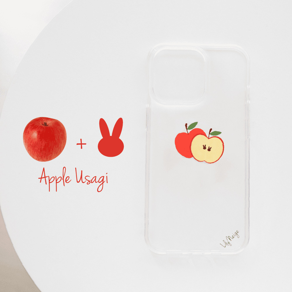 スマホケース　リンゴの種がウサギなケース　iPhone　android アンドロイド　スマホカバー1枚目の画像