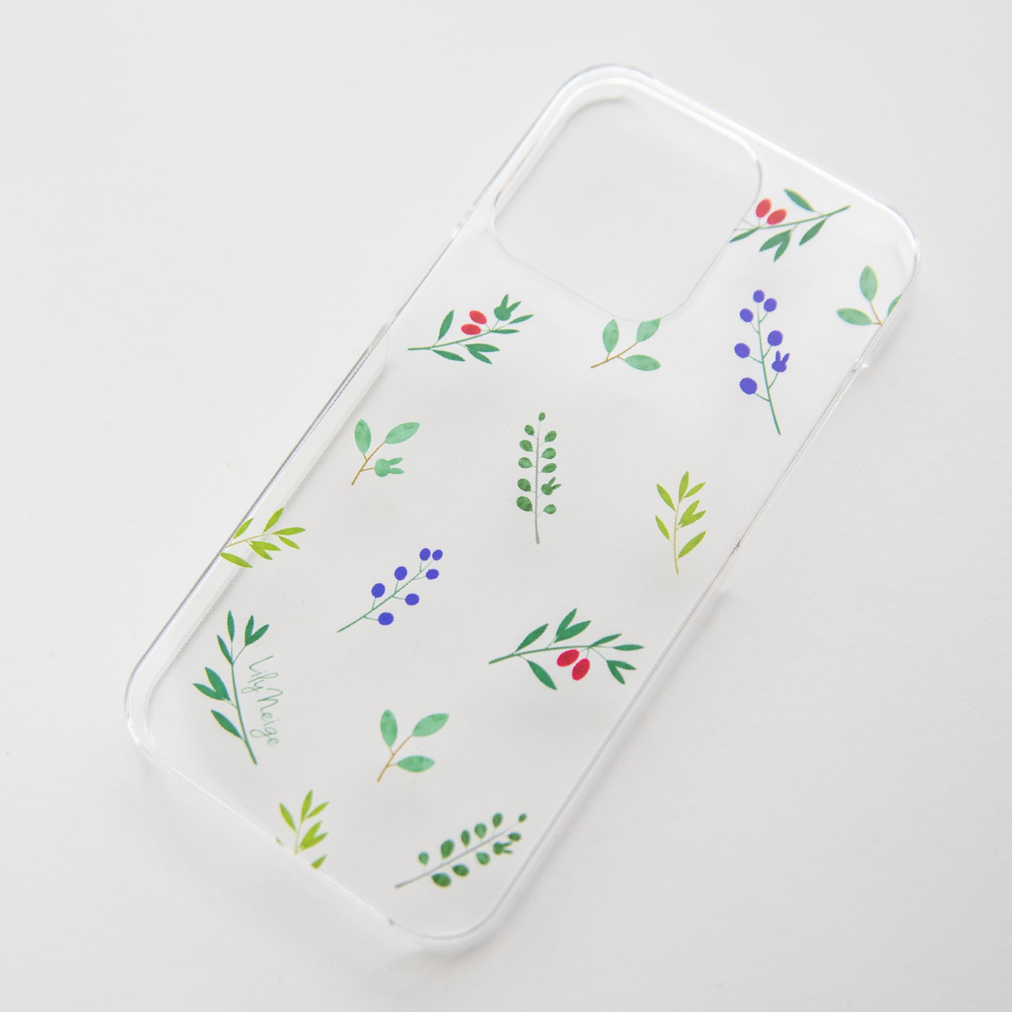 ボタニカル柄の中にウサギなスマホケース　かわいい北欧風　植物柄　スマホカバー　ケース | 2枚目
