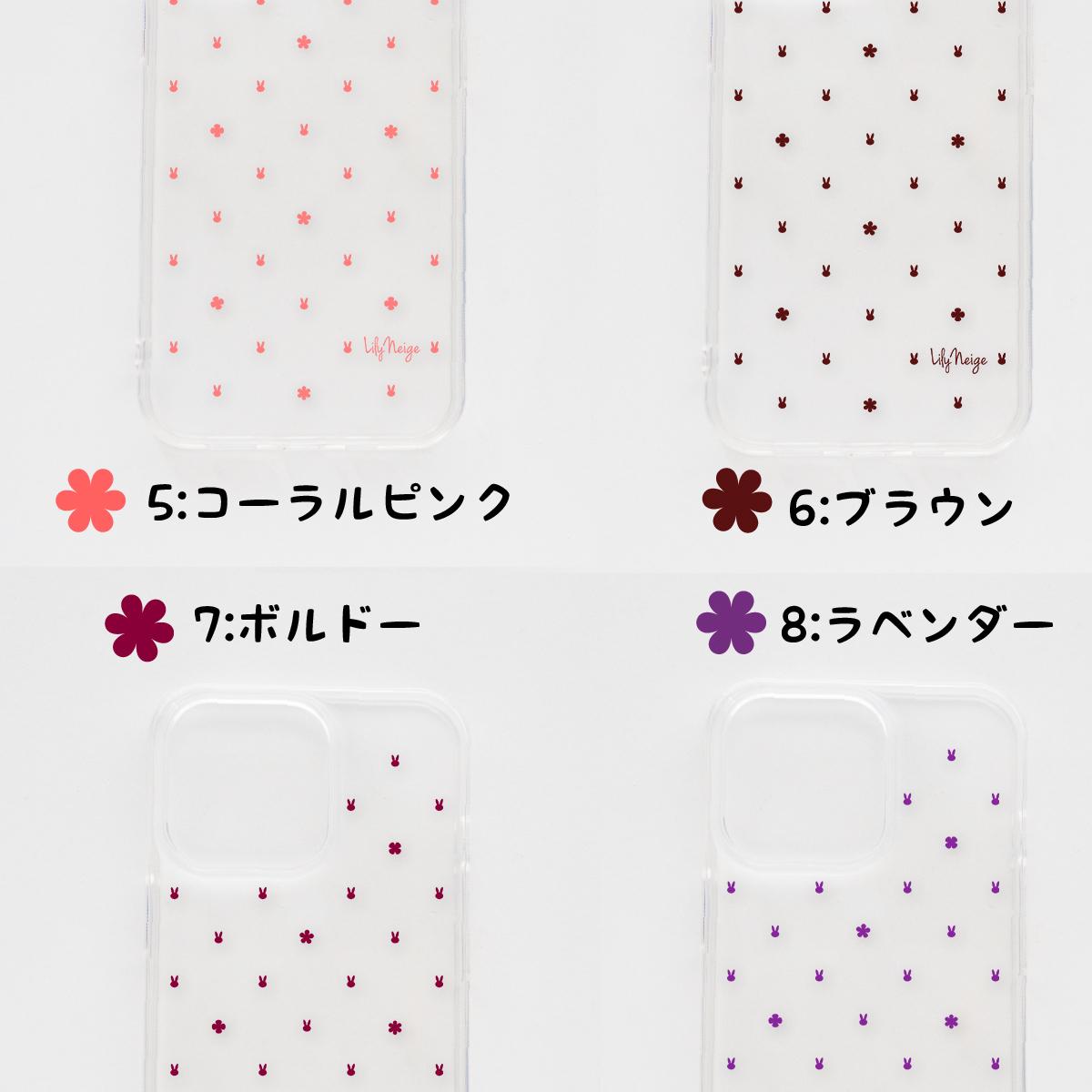 送料無料 ❤︎ 17カラー うさぎとお花のドット スマホケース iPhone android | 4枚目