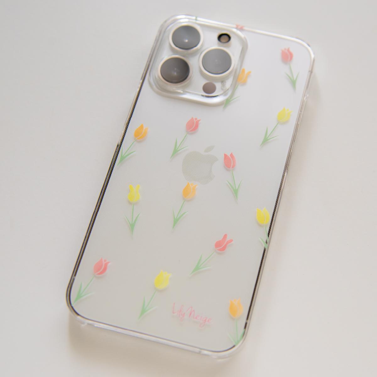 チューリップとウサギのスマホケース お花がうさぎの形🌷 iPhone アンドロイド スマホカバー | 2枚目